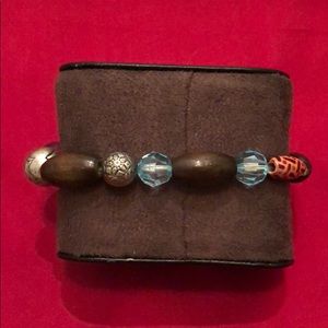Brown and Blue Bead Bracelet